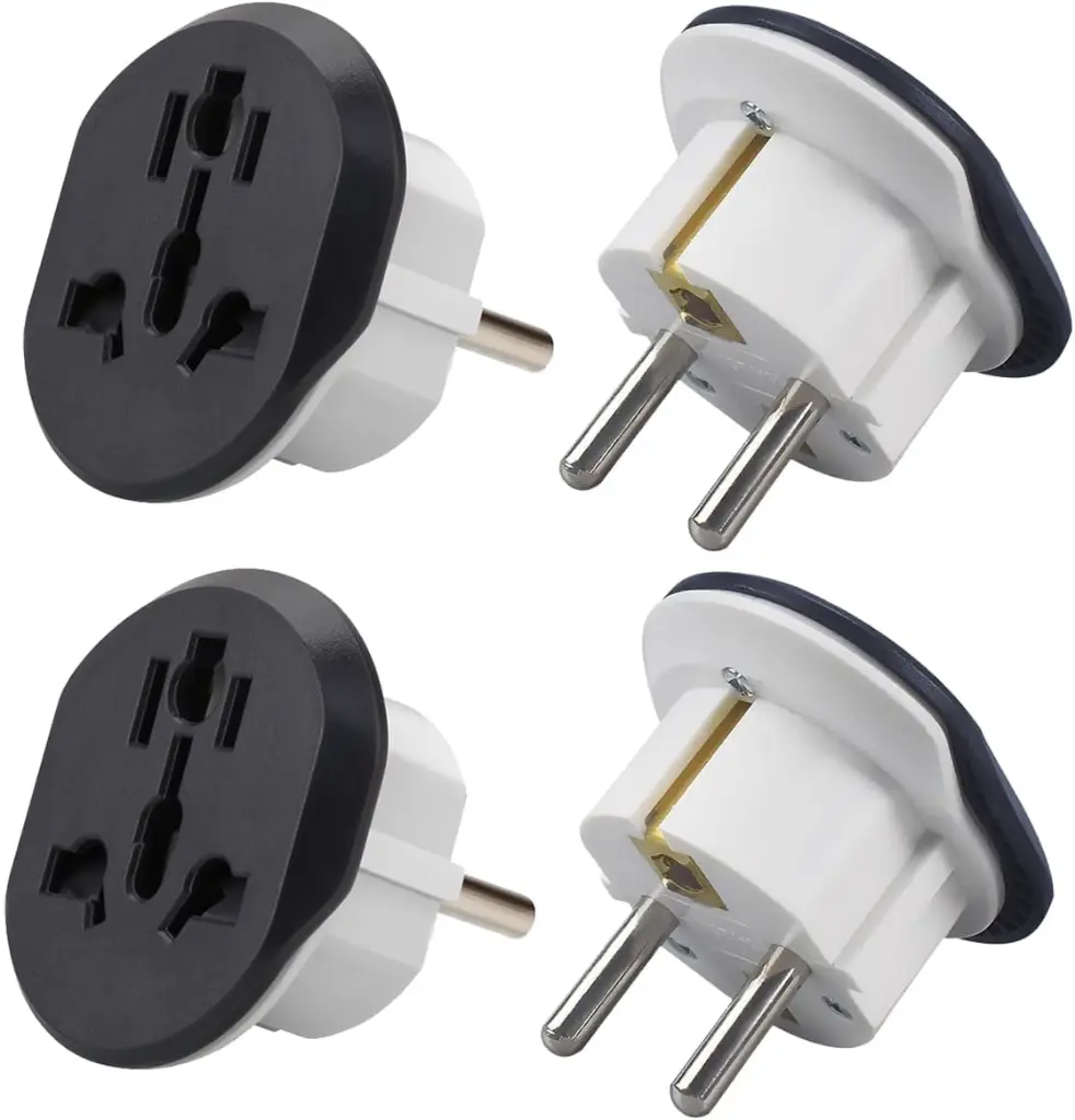 ECVV Plug Converter, UAE, USA, EU, UK, AU, CN to KSA/EU/Germany Socket, Travel Adapter, Universal Socket Travel Adaptor for Business Trip Holiday Hotel Airport for Cell Phone, Laptop