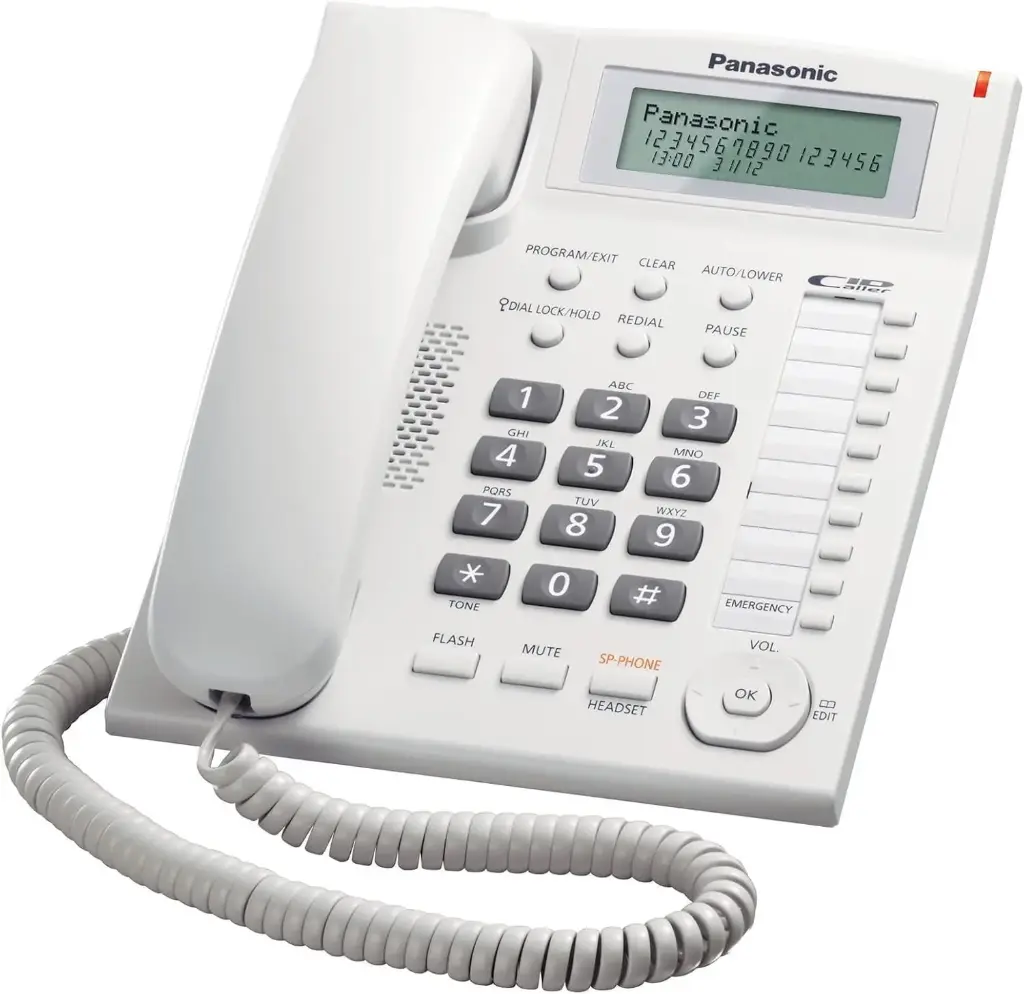 Panasonic KX-TS880 Integrated Corded Telephone, White