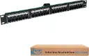 ICC Voice 8P2C Telco Patch Panel with 24 Ports, Rear Female Telco/Amphenol Connector, 1 RMS, 19-Inch Rack-Mounted Patch Panel for Telephone, PBX, IP Phone Systems and LANs, RJ-45, Black