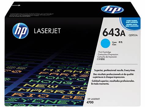 HP 643A Cyan Toner Q5951A ~10000 pages