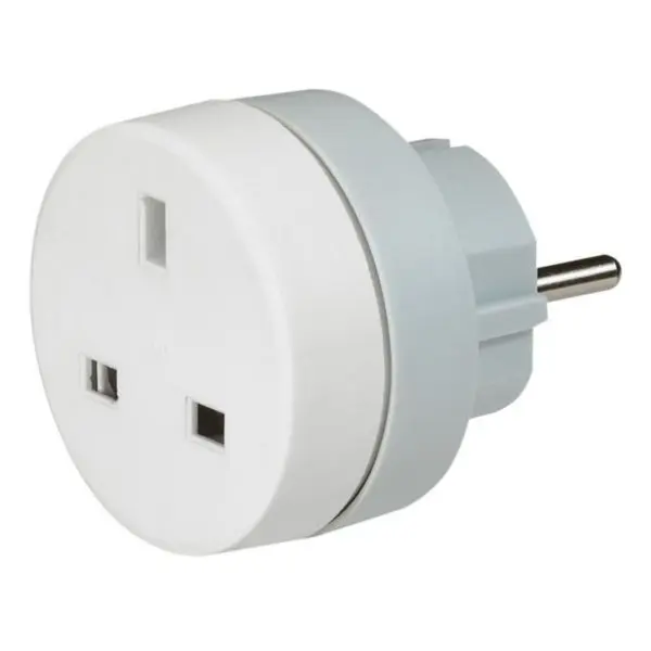 Legrand - Travel adapter - 2P+T - 16A - British/French - white/gray
